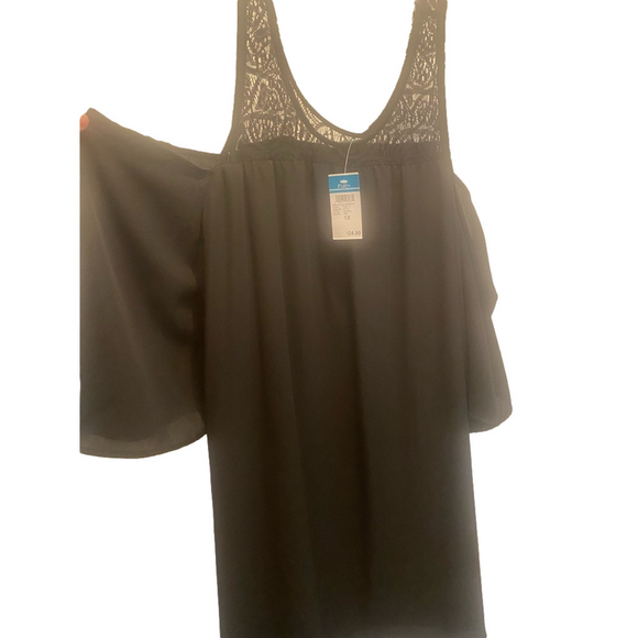 Rue21 Dresses & Skirts - Rue21 Cold Shoulder Black Midi Dress NWT